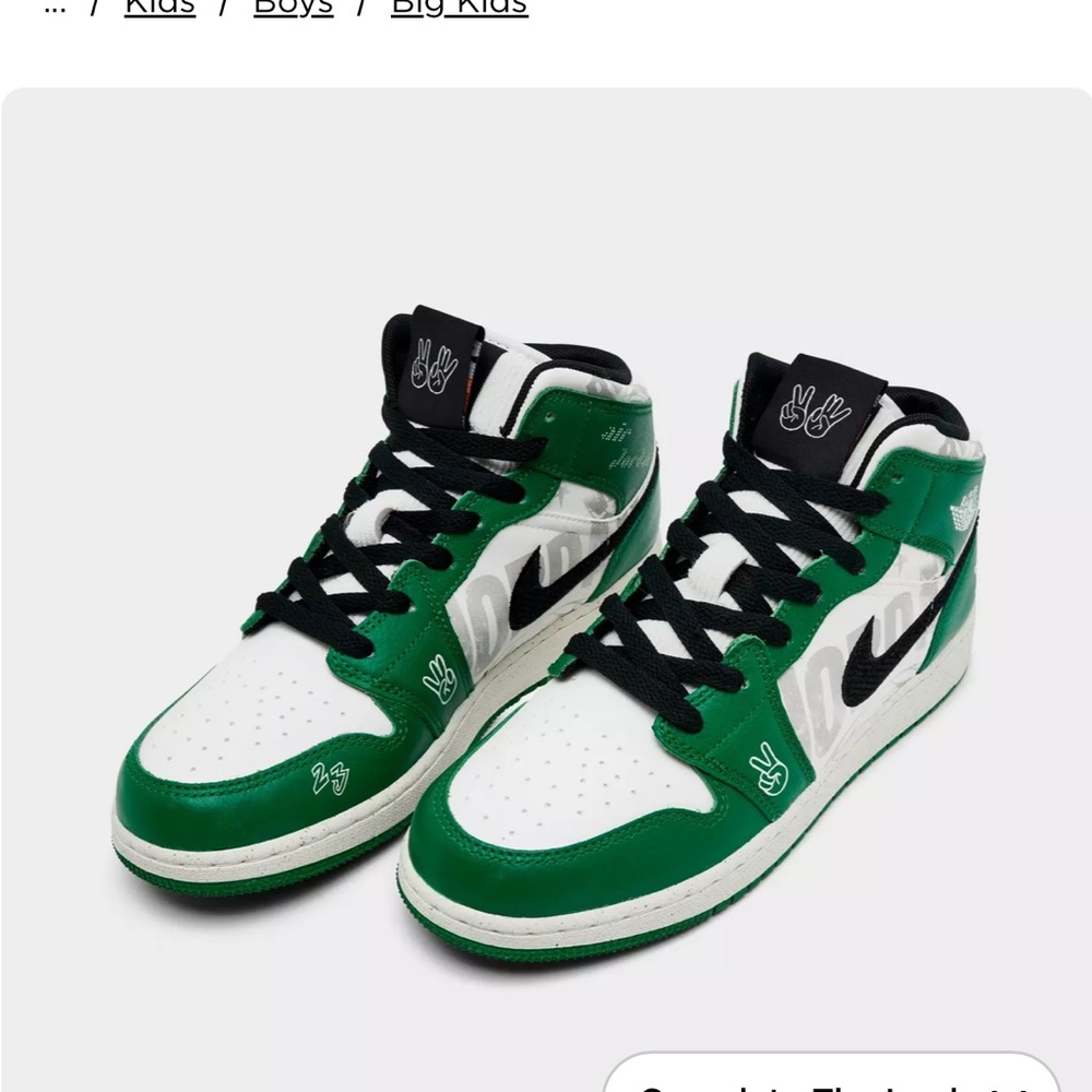 Nike Air Jordan 1 Mid SE Pine Green and Black NWT - Picture 2 of 12